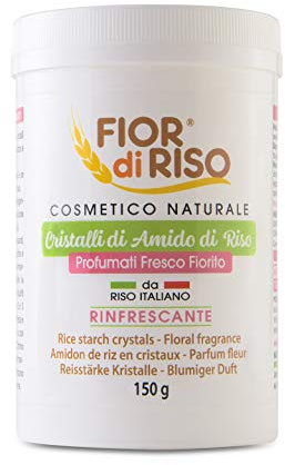 FIOR di RISO Cristalli di Amido di Riso Profumo Fiorito 150 g Pediluvio rilassante, Bagno ristoratore. Da Riso Italiano