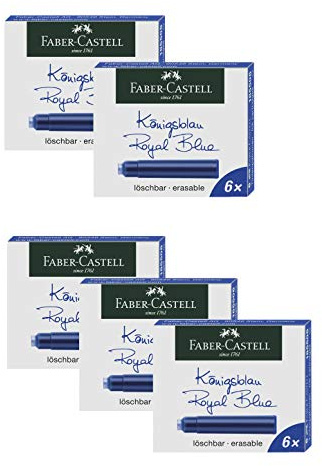 Faber-Castell 185506 - Tintenpatronen Standard (5er Pack (Königsblau), Standard)
