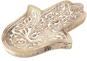 Home Gadgets Assiette décorative en Bois, Fatima Hand, 30 cm