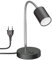 ledscom.de Tischleuchte WAIKA Schwanenhals Schalter schwarz matt + LED Lampe weiß 3-Stufen Dimmen 609lm