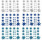 Oblique Unique® Stern Sticker Set 204 Stück selbstklebende glitzernde Sterne Aufkleber Deko Weihnachten Basteln Scrapbooking Silber Blau Türkis