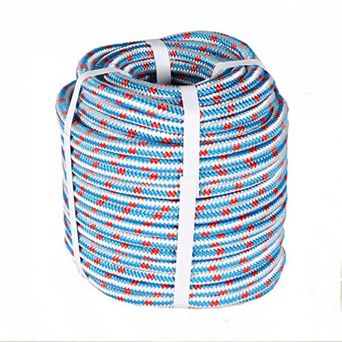LABLT 16 Strand 1/2 inch Double Braided Polyester Rope, 100ft Arborist Bull Rope Lightweight Tree Rope High Strength Rigging Rope Heavy Duty Thick Rope for Camping Swings