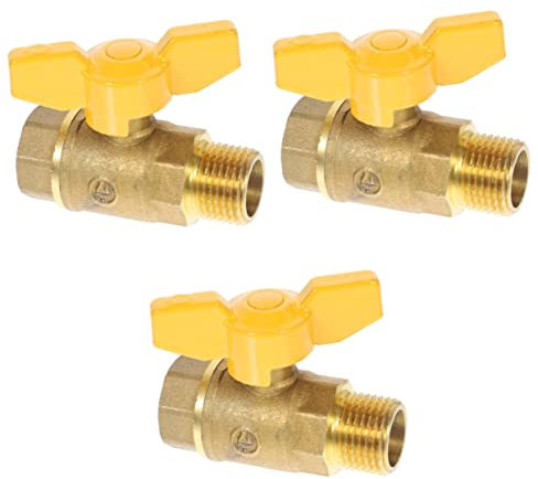 TEHAUX 3pièces Vanne à Bille Laiton Pour Gaz Arrêt Étanche Pour Installations De Plomberie Compatible Avec Gaz Naturel Et Liquéfié Haute Résistance Et Durabilité
