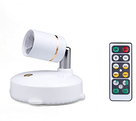 SH-RuiDu Faretto a LED, a batteria, dimmerabile, da parete, con telecomando, per quadri e vetrine