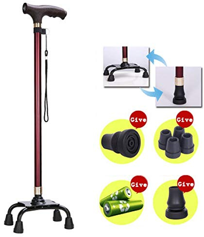 GGZONE Gehstock für ältere Herren – Gehstock für ältere Herren – Gehstock für ältere Herren mit Vier Fuß – Multifunktionstiegel – Rutschfester Stock mit einziehbarer Lampe Beautiful Scenery