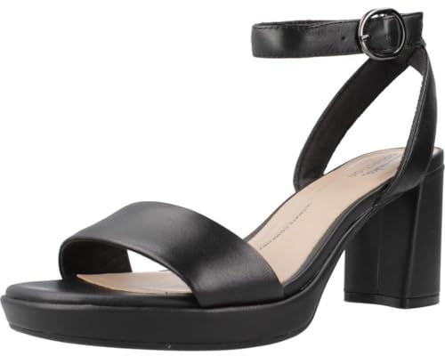Clarks AmbyrLyn Bay, Sandali con tacco Donna, Black Leather, 41 EU