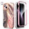 SHEDEER 4-in-1 iPhone 15 Case with Screen Protector + Bumper & Camera Protector | Military-Grade Shockproof 360° Protection, 15 Phone Case Glossy Fade-Resistant Pattern Design (Black)