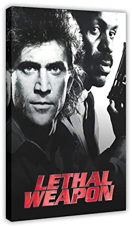 SORECI Filmposter Lethal Weapon, Leinwand-Poster, Wandkunst, Dekor, Bild, Gemälde für Wohnzimmer, Schlafzimmer, Dekoration, Rahmen-Stil, 60 x 90 cm