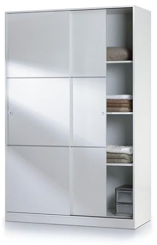 HOGAR24 ES Armario de 2 Puertas correderas, Color Blanco Brillo, Medidas: 200 x 120 x 50 cm