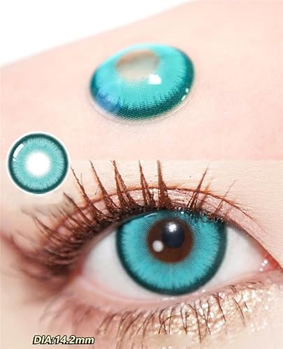 Kontaktlinsen - Paar Grün Monatslinsen mit Stärke – Heißblütiges Grün Kontaktlinsen farbig 2 Stück Farblinsen + Linsenbehälter (-3.00 Dioptrien)