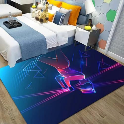 3D Bunte Vr-Charaktere Kinder Jungen Teppich Schlafzimmer Dekorativ Kinderzimmer Wohnzimmer,Matten Krabbelmatte Modern Weichem Flanell Kinderteppiche Waschbar 60 X 90 cm -2X8I6P0S6X