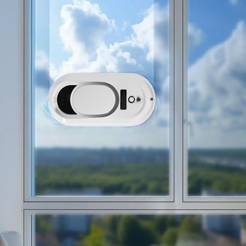 Fensterputzroboter, Fensterroboter, Elektrischer Fensterputzer 2800Pa, Fensterreiniger Roboter Automatischer, für Innen- und Außenfenster, 10x Lappen, Geschwindigkeit 70 U/min