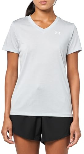 Under Armour Women's Tech SSV Solid T-Shirt (Pack of 1), transparent, XL