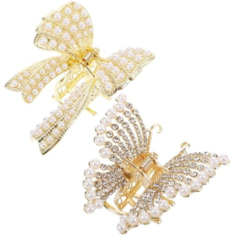 NULYLU 2pcs Butterfly Hair Clips for Women Elegant Hair Accessories for Weddings Parties and Daily Wear Sturdy Design Lightweight Comfort for Various Hairstyles