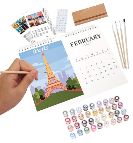 2025 Wandkalender, Malen Zahlen Kalender, Monatskalender 2025