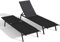 UNIONLINE Sonnenliege, Gartenliege Liegestuhl mit Rädern und verstellbaren 5-Position Rückenlehne, Belastbarkeit 350kg, Gartenstuhl für Pool, Garten Pool Terrasse (Schwarz, 2PCS)