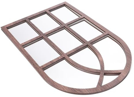 HOMSFOU Pegatina de Ventana Falsa de Madera Autoadhesiva para Decoración de Paredes Calcomanía Creativa para Dormitorios y Salas de Estar Diseño Moderno y de Aplicar y Retirar para
