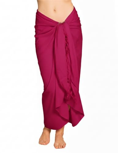 PANASIAM Sarong Tuch blickdicht - L & XXL Pareo Tuch - Lunghi Strandtuch | für Damen & Herren, als Wickelrock, Strandkleid oder leichtes Bikini Cover-up, Lunghi, weiche Viskose, mit Kokosschnalle