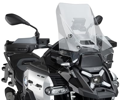 Puig 22317F Front Deflectors Extended, aerodynamic protectors in high-impact acrylic with metal supports, TÜV approved and wind-optimized design, Dark Smoke