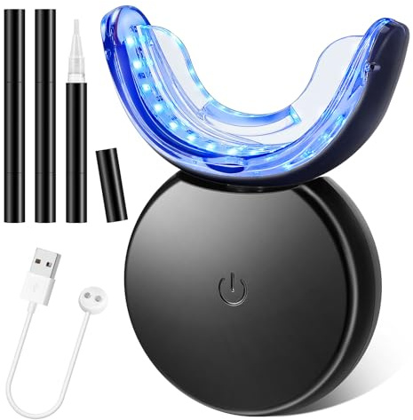 Teeth Whitening Kit, Professionell Zähne Bleaching Set für Zahnaufhellung & Zähne Aufhellen, LED Hause Zahnaufhellungsset für Weiße Zähne mit 3Pcs Zahnbleaching Gel, Zahnflecken Schnell Entfernen YG4