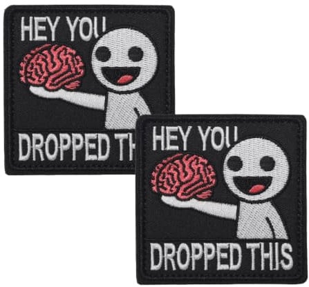 Gestickte Aufnäher – 2 Stück Hey You Dropped This Lustige Patches mit Haken und Schnalle, lustiger Stoff, Stickerei für Kleidung, Rucksäcke, Jeans, Hüte, Jacken und Basteln