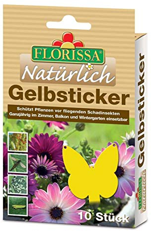 Florissa Gelbsticker insektizitfrei (10 Stück) in dekorativer Schmetterlingsform