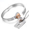 Flongo Paar Schmuck Set Schlossarmbänder und Schlüsselketten Schmuck für Paare Armbänder und Halsketten aus Edelstahl Gepaarte Schlüssel und Schlösser Liebesbeweis Liebhaber Geschenk