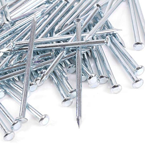 50x Round Head Masonry Nails - 3.5mm x 75mm Rust Resistant Silver Zinc Finish