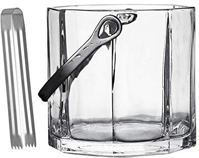 Vaso Cubitera Cubo De Hielo Enfriador De Vino,champagne Cubitera De Vino,aislamiento Cubitera Cubo De Hielo Con Pinzas Hielo,elegante Cristal Cubitera Para Hielo Para Orar Bar-b 11x12x7cm(4x5x3inch)
