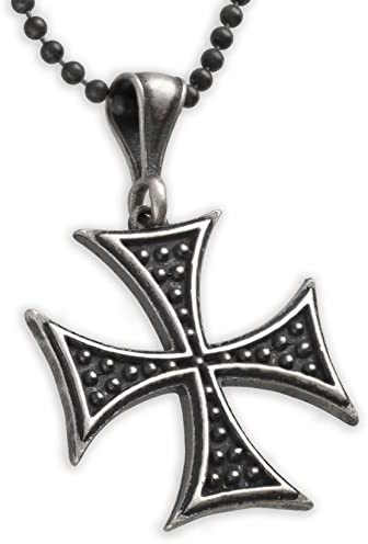 Herren Eisernes Kreuz Anhänger aus Oxidiertem Sterlingsilber mit Samtiger Oberfläche - Kraftvolles Symbol für Harley-Fahrer und Rock-Krieger Die Die Straße Umarmen - Handgefertigt von Emmanuela
