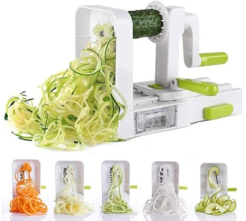 PIAOLING 4 Vegetal de la Hoja Plegable Spiralizer Veggie Pasta y Espaguetis Vegetal de la Patata Espiral Cortador máquina de Cortar el calabacín