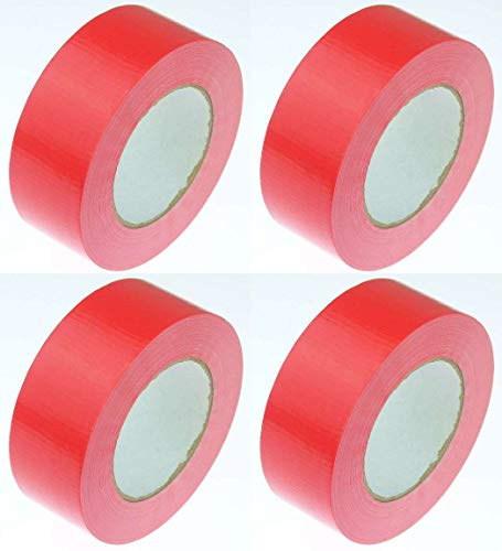 Stagetape 4 Rollen Gewebeband 50 m x 48 mm ROT - Panzerband Steinband Gaffa Tape Reparaturband