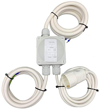 Power Splitter Küchenanschlussbox 3m Küchenanschlussverteiler 3-Fach für Kochfeld & Backofen an Herdanschlussdose - Splitter Box Verteiler Montagehilfe 3,0 Meter