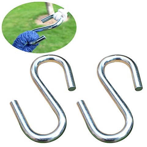 Akemaio 2 Stück Heavy Duty Metall S-Haken für Hängematte hängend Ultra Dickes Hammock S förmigen Haken für Outdoor Hammock