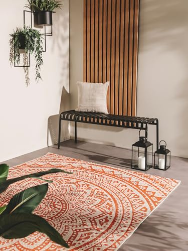 benuta Nest Teppich Cleo - Kunstfaser - Outdoor geeignet - Rechteckig & im Style: , Ethno-Style, Orient Style - Pflegeleicht für Wohnzimmer Schlafzimmer | Orange | 300x400 cm