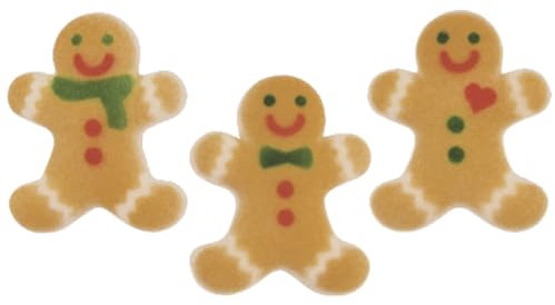 Sugar Dec-Ons® Lebkuchenmann-Sortiment, Zuckerkuchendekorationen, gebrauchsfertig, essbare Cupcake-Topper, 90 Formdekorationen