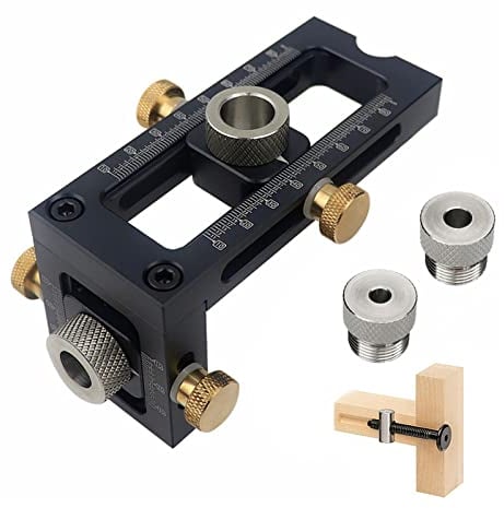 Bohrvorrichtungs Set, 2 in 1 screw jig für Holzbearbeitung Bohren Löcher, 6/8/10/12mm Bohrhilfe Jig, drill locator für bettschrankschrauben& ausgerichtete Dübellöcher