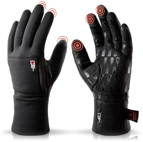 THE HEAT COMPANY - Merino Liner PRO - Unterziehhandschuhe - Weiche Premium Handschuhe - Touchscreen Sporthandschuhe Aus Merino Wolle Für Damen Und Herren - Schwarz