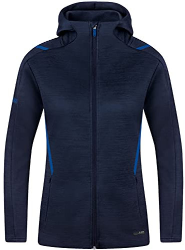 JAKO Damen Freizeitjacke Challenge mit Kapuze, Marine-Meliert/Royal, 38