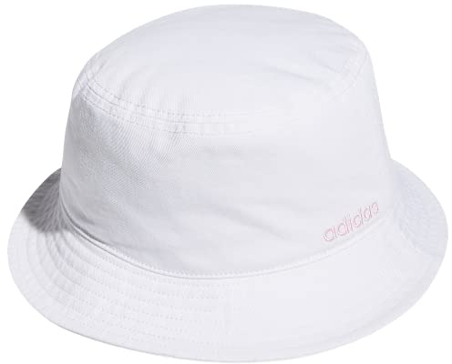adidas Women's Core Essentials Bucket Hat, White/Clear Pink, One Size