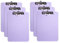 Hnogri Lot de 6 presse-papiers en plastique format A4 standard Plastique dur, Clipboard A4 dessin de mode, Planchettes à pince et porte-formulaires, Clipboard taille 31.5 x 22.5 cm, Violet