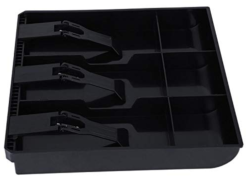 Kassenschublade Registereinsatz Ersatzfach 3 Scheine 3 Münzen Geldaufbewahrungsbox für Point Of Sale Kleinunternehmen(Schwarz) teile box