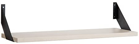 Wandregal mit Regalwinkeln, Regalboden Breite 60, 80 o. 100cm wählbar, T25xH2,5cm, Schweberegal versch. Farben Büroregal Wandboard Bücherregal Regal Büro, Laden, Flur (Regalboden-Breite 100cm, Ahorn)