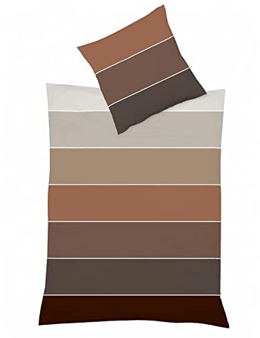 fleuresse Mako-Satin Bettwäsche Modern Life Helder Chocolate 1 Bettbezug 200 x 200 cm + 2 Kissenbezüge 80 x 80 cm