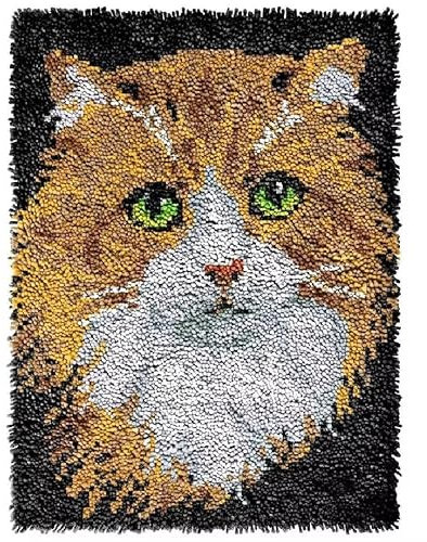 Latch Hook Rug Kits, DIY Latch Hook Rug, Home Carpet Rug Making Canvas Kits, DIY Crochet Kits Embroidery Kits Needlework Crafts for Home Decor, Latch Hook Kits for Beginners Kids Adults, 50 X 38 cm
