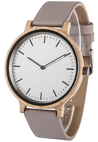 Zeit-Bar Armbanduhr für Damen und Herren Slim Line, Holzgehäuse