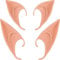 Keyoung 2 Paar Weiche Elfenohren Latex Elfenohren für Kinder und Erwachsene,Elfenohren für Elfen-Cosplay, Weihnachten, Halloween, Karneval, Partydekorationen Zubehör