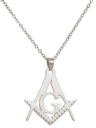 VASSAGO Freimaurer-Halskette für Männer, Freimaurer-Symbol-Anhänger, Halskette, akzeptierte Freimaurer-Anhänger, Schmuck, Edelstahl-Anhänger-Halskette