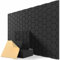 Panneau Acoustique Autocollante, Lot de 12, Mousse Acoustique pour Gaming, Studio, Bureaux, Mural, Porte, Mousse Anti Bruit, 30x30x0,9cm