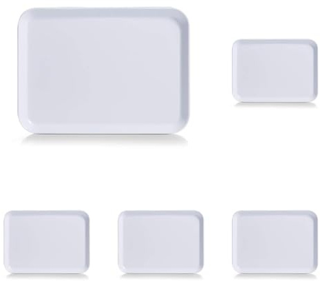 Zeller 26693 Melamintablett, Melamin, Weiß, 24 x 18 cm (Packung mit 5)